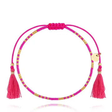 Bransoletka fuksjowa z chwostami Beads