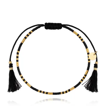 Bransoletka czarna z chwostami Beads